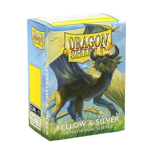 Dragon Shield Matte Dual Standard Sleeves - Yellow & Silver (100 ct.)