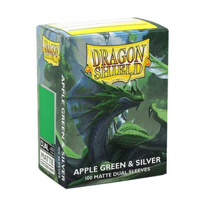 Dragon Shield Matte Dual Standard Sleeves - Apple Green & Silver (100 ct.)