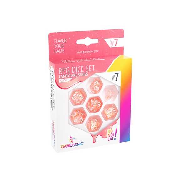 Candy-like Series - Peach - RPG Dice Set (7pcs) Orange