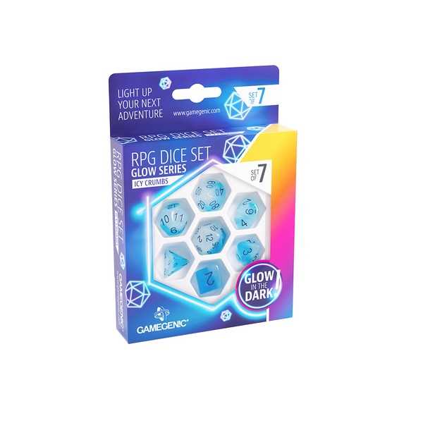 Glow Series - Icy Crumbs - RPG Dice Set (7 pcs) Blue