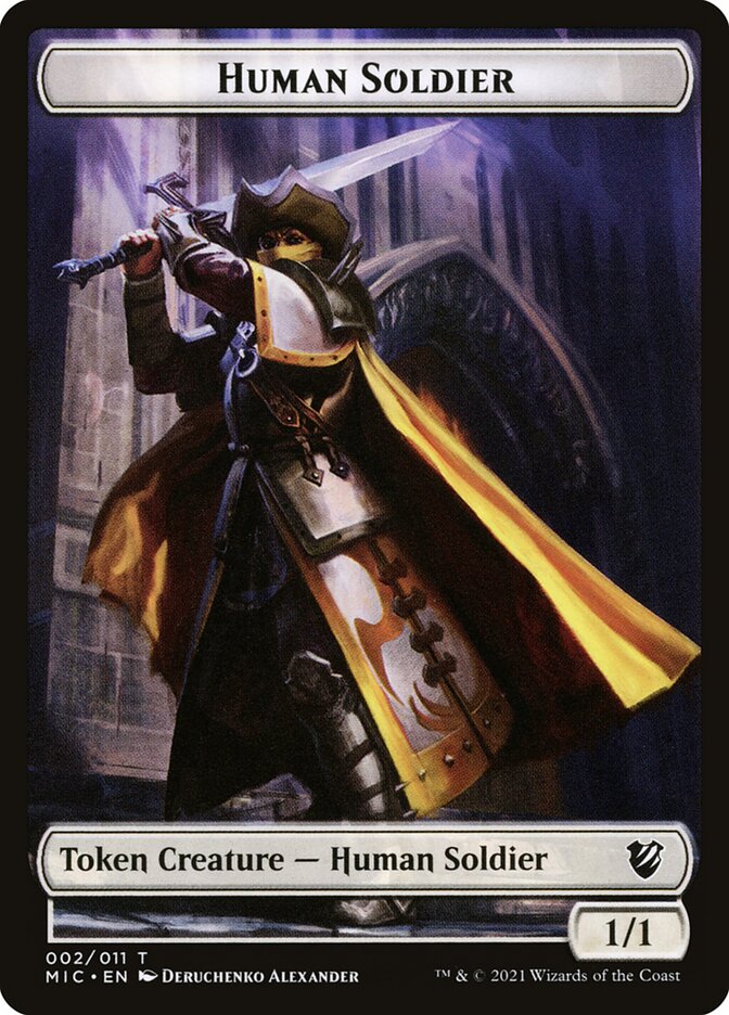 Golem // Human Soldier Double-Sided Token [Double Masters Tokens]