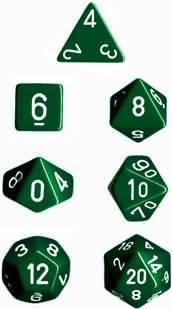 Opaque Poly 7 Set: Green/White