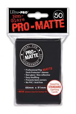 50ct Pro-Matte Black Standard Deck Protectors