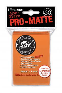 50ct Pro-Matte Orange Standard Deck Protectors