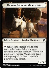Heart-Piercer Manticore // Dragon Double-sided Token [Commander 2019 Tokens]