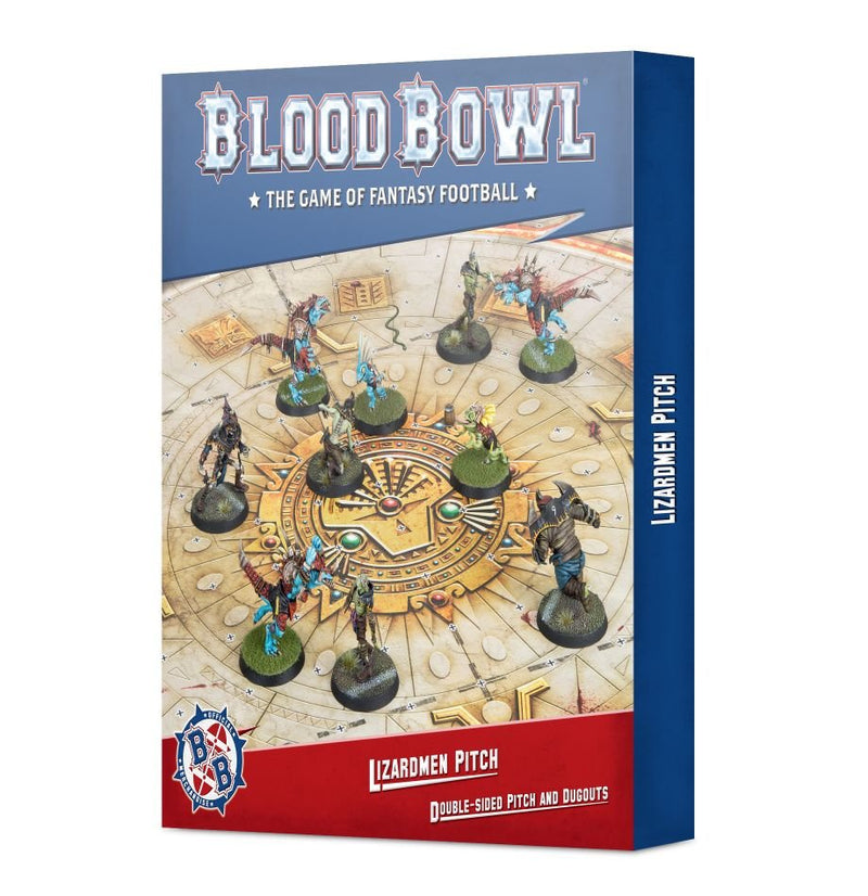 Lizardmen Pitch – Double-sided Blood Bowl Pitch and Dugouts