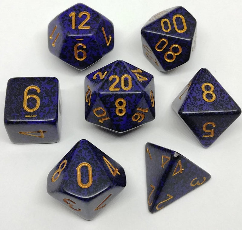 Speckled Poly 7 Set: Golden Cobalt