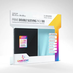 Prime Double Sleeving Pack 100 - Clear & Black