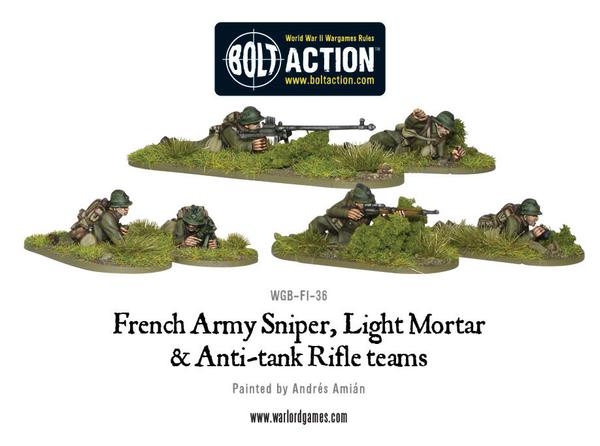 French Army Sniper, Light Mortar and Anti-tank Rifle teams