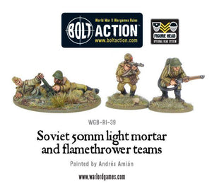 Soviet 50mm light mortar and Flamethrower teams