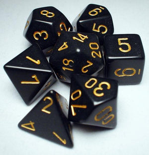 Opaque Poly 7 Set: Black/Gold