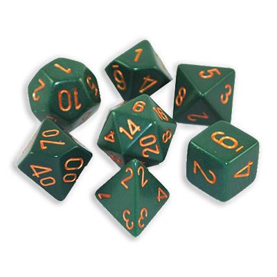 Opaque Poly 7 Set: Dusty Green/Gold