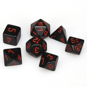 Opaque Poly 7 Set: Black/Red